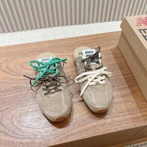 ✨✨NWB MIU MIU x New Balance 530 Sneakers Brown Suede White Lace Up Trainers